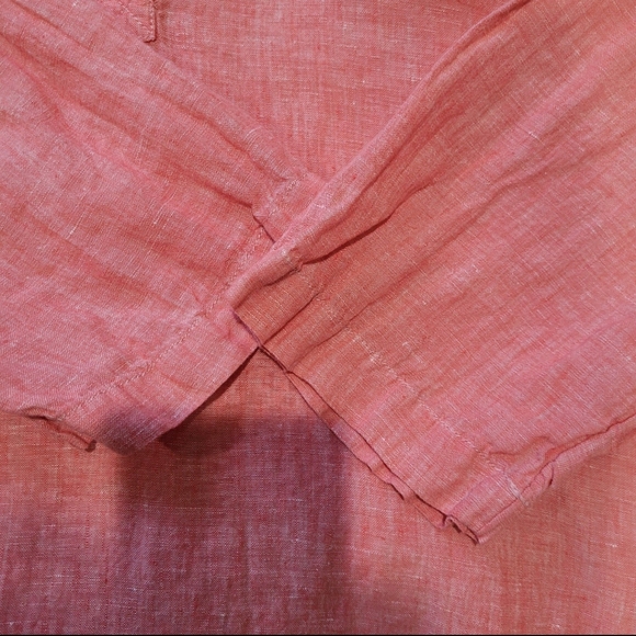 Tahari Linen Womens SZ. 1X Linen Popover top coral Beachy Boho lagenlook tunic - Picture 7 of 11